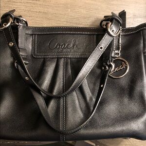 Coach Black Leather Shoulder Bag